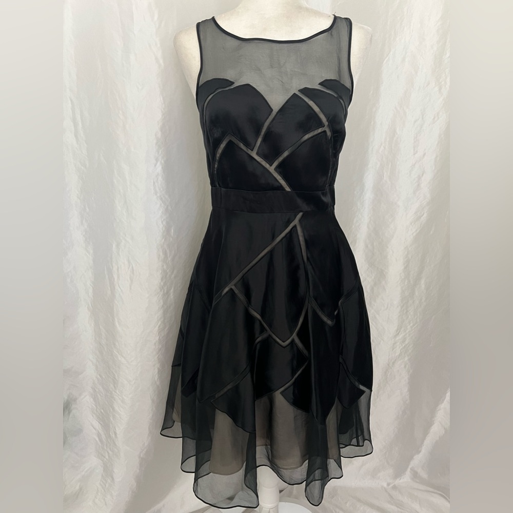 BCBG black sheer party dress size 6